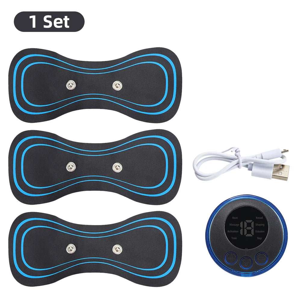 Masajeador de cuello eléctrico EMS, Estimulador de masaje muscular EMS, instrumento de baja frecuencia, parches para espalda, Cervical y pantorrilla, Mini dispositivo para articulaciones