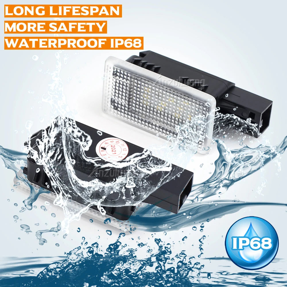 2x luz LED de bienvenida para puerta de reposapiés de cortesía, lámpara Led para maletero para Volvo C30 V50 S60 S60L V40 S40 S80 V60 XC60 XC70 XC90