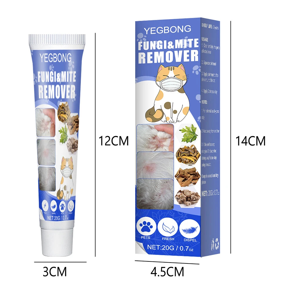 Pomada Antiparasitaria de 20g para Perros y Gatos, Tratamiento Antiparasitario, Alivio de Picazón, Crema para Eliminar Ácaros en Cachorros, Productos para Mascotas