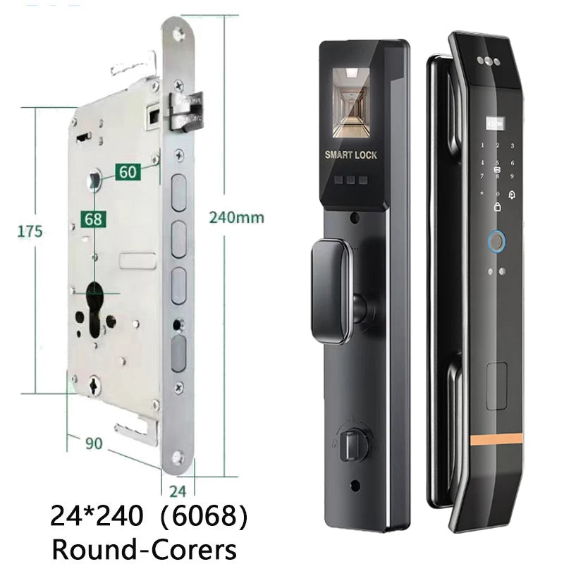 Cerradura de puerta inteligente 3D, reconocimiento biométrico, huella dactilar, contraseña, tarjeta IC, aplicación Wifi, desbloqueo para casa y apartamento