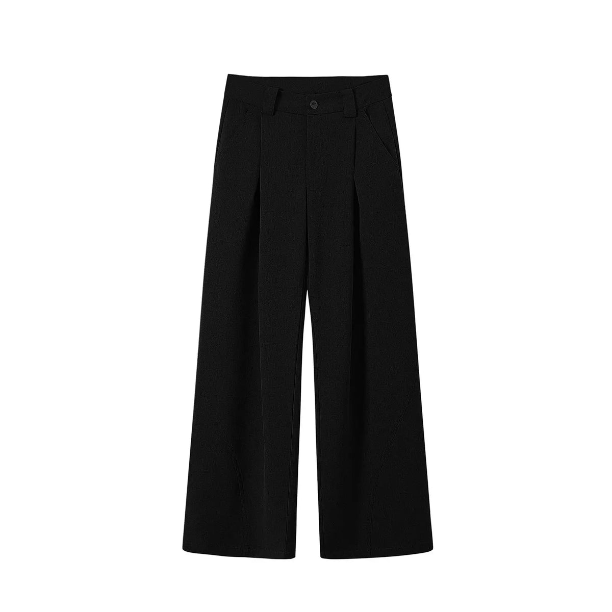 Pantalones de Traje de Pierna Ancha Estilo Harajuku para Hombre, Plisados, Curvos, Rectos, Largos, Casuales, Holgados, Estilo Urbano