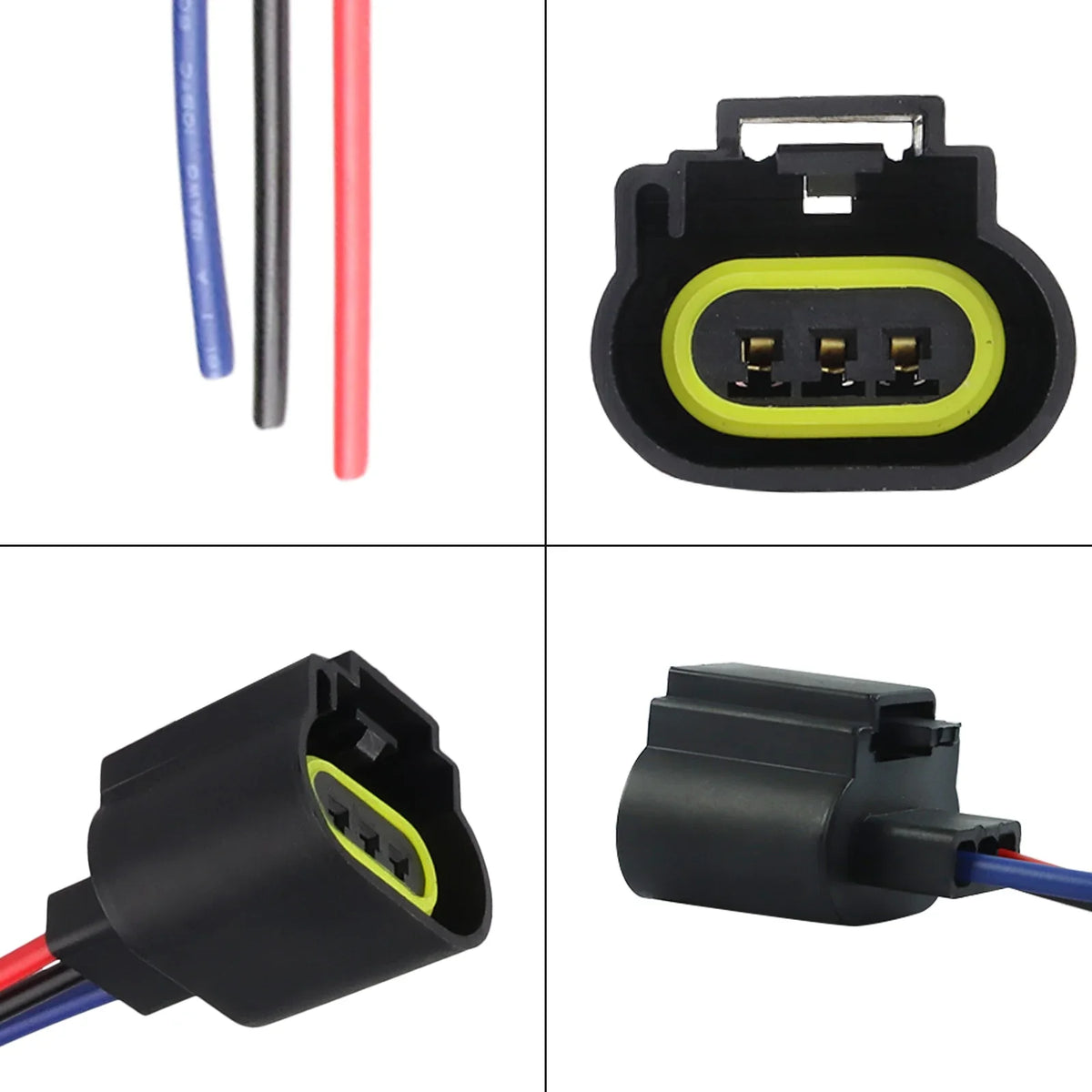 2 Paquetes de Conectores H13 9008 de 3 Pines, Conector de Cable para Faros Delanteros H13, Conector de Bombilla de Luz Delantera de 12V CC para Reparación de Vehículos Ford