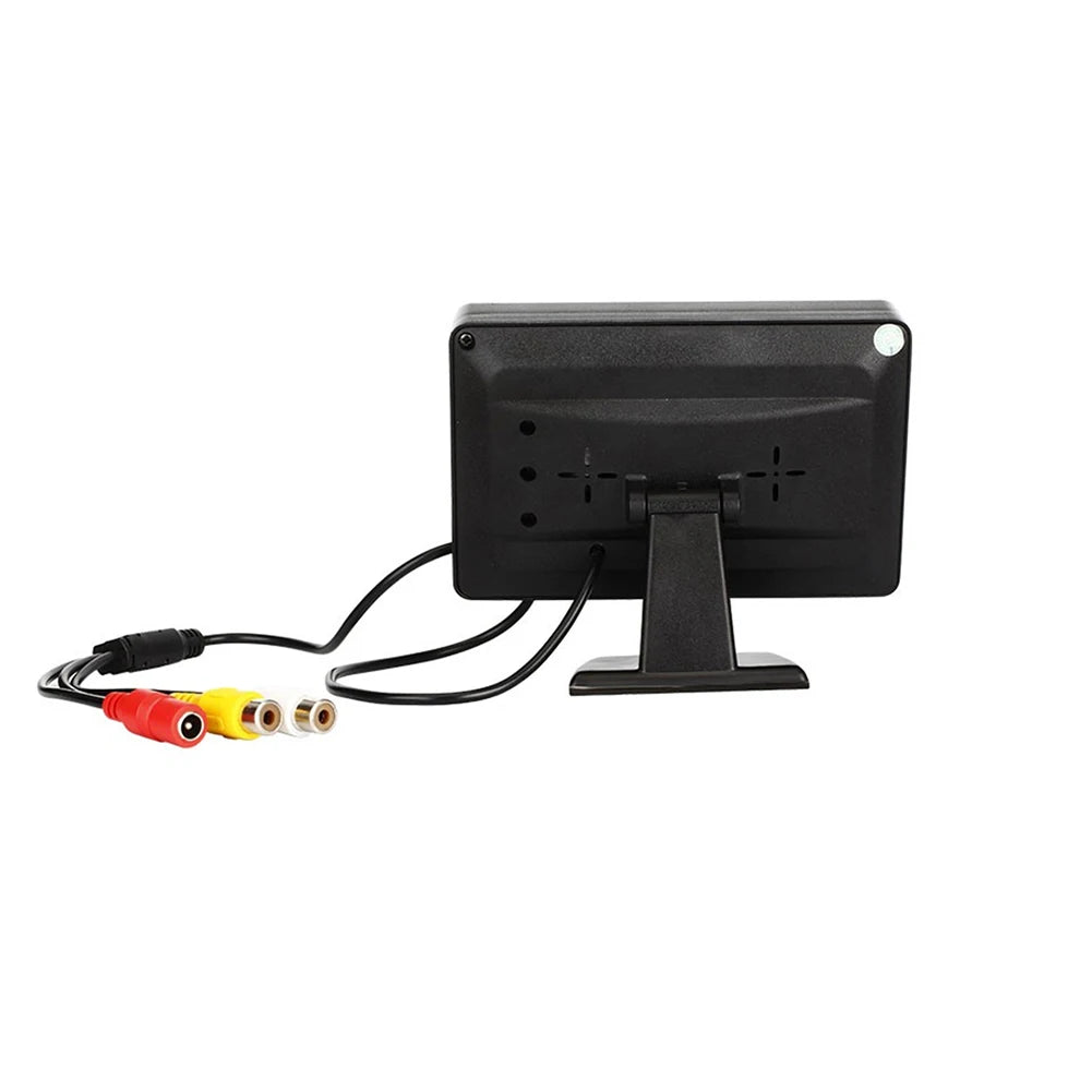 ABS DC 9V-36V 4,3 pulgadas TFT LCD Monitor retrovisor cámara de visión trasera de coche Kit de sistema de estacionamiento de marcha atrás sin cámara