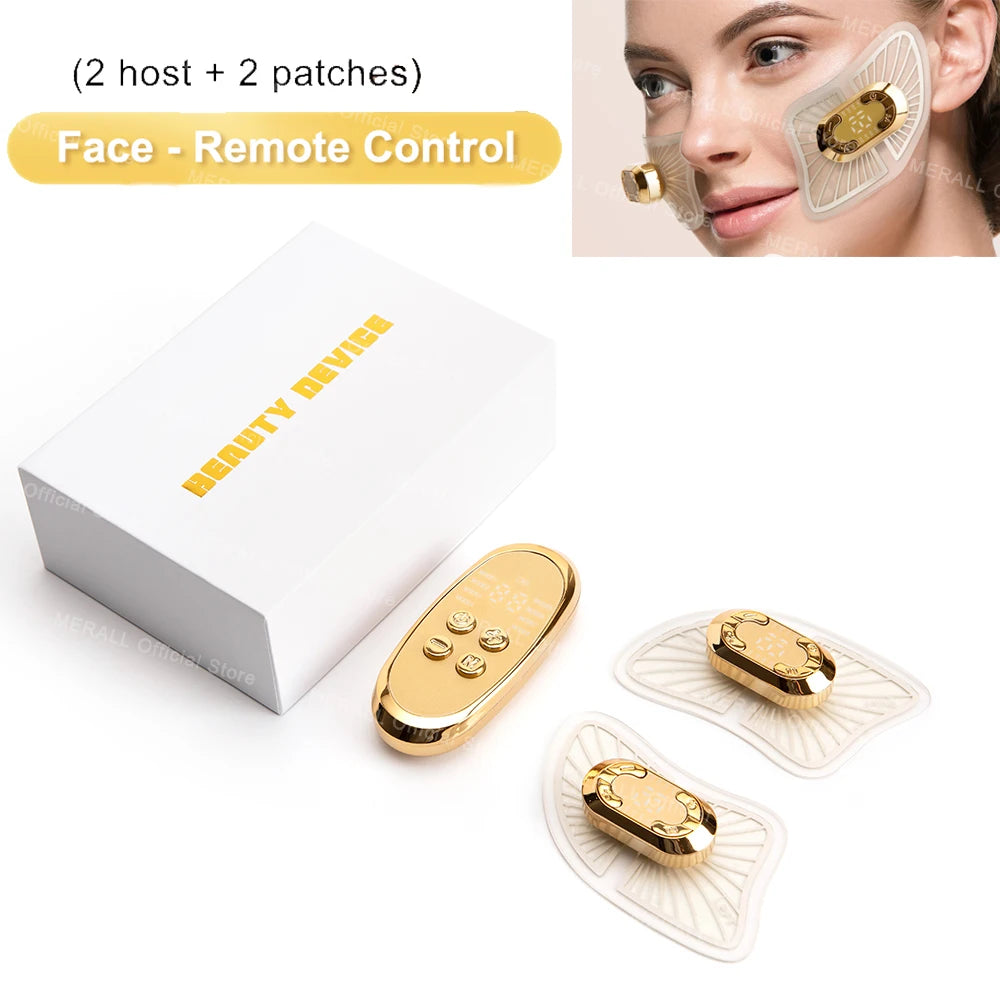 Masajeador Facial EMS, Estimulador Muscular, Masajeador Eléctrico para Lifting Facial, Antiarrugas, Cuidado de la Piel, Ojeras y Fatiga
