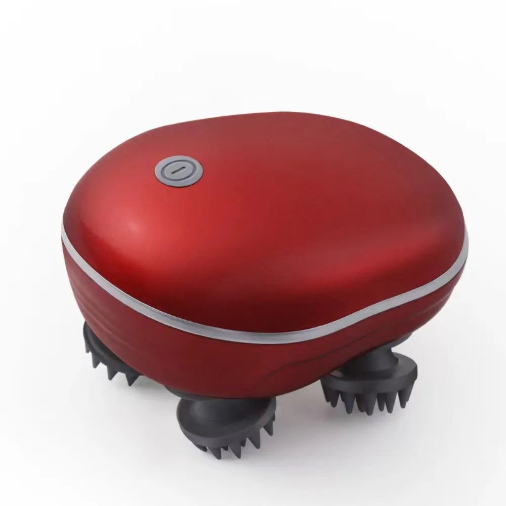 Masajeador muscular, masajeador de cabeza eléctrico, cuero cabelludo, relajación, vibración, masajeador de cuero cabelludo, amasado, máquina de masaje de cabeza recargable para mujeres/hombres