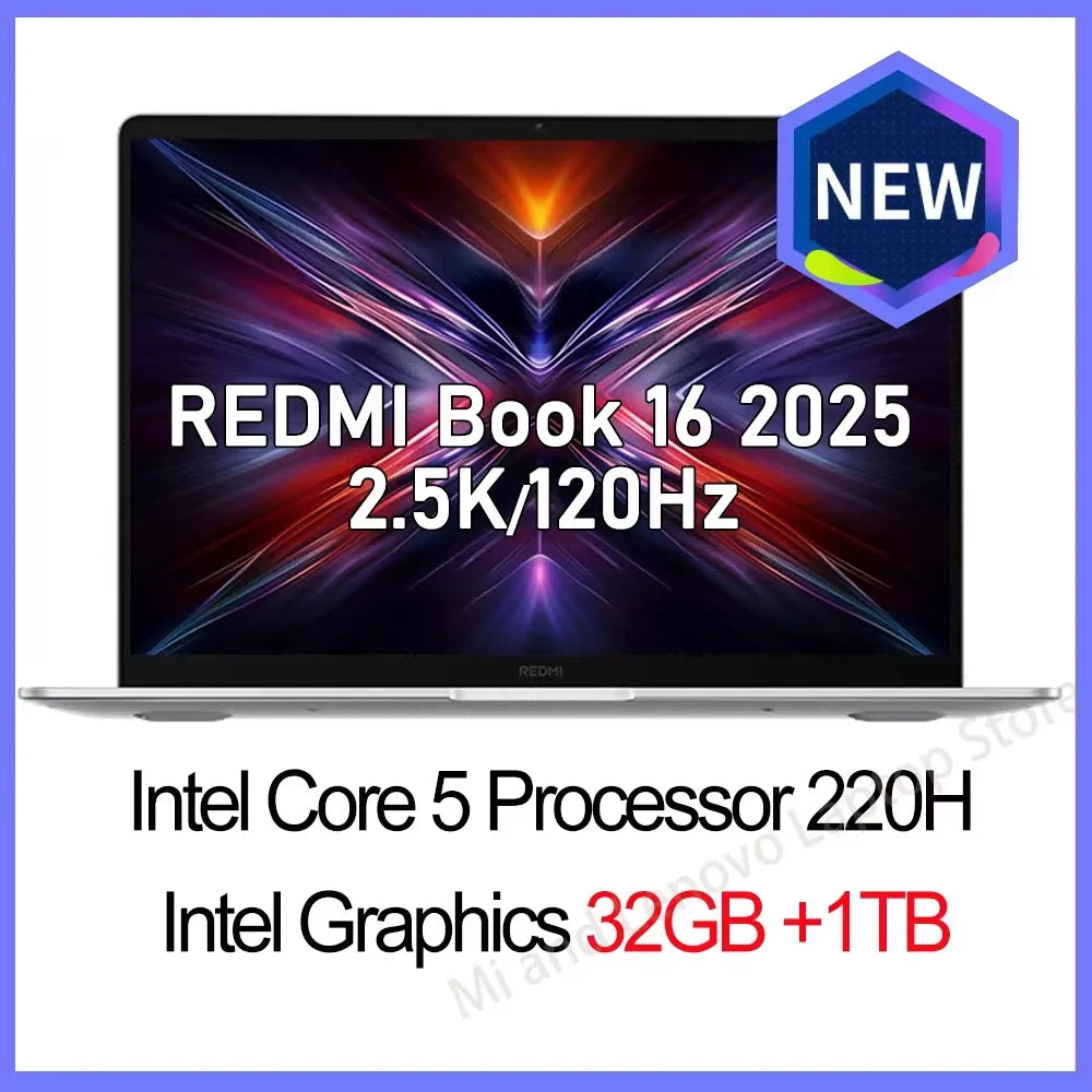 【Estreno Mundial】Xiaomi REDMI Book 16 2025 Core5-220H 16GB/32GB+512GB/1TB Pantalla de 16 Pulgadas 2.5K 120Hz