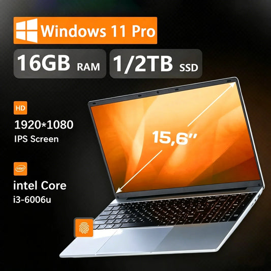 Portátil FUCHU 15.6 pulgadas 16GB RAM 1TB SSD con huella digital