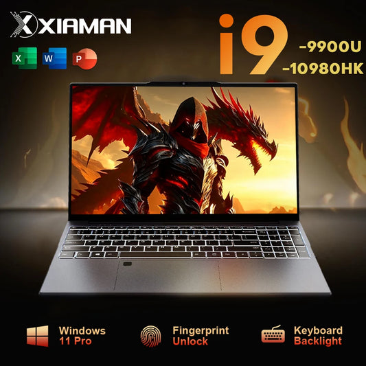 Nueva Laptop Ultra Delgada de 15.6' con 16GB de RAM, 2TB SSD, Intel I9 10980HK/9900, PC para Juegos, 1920*1080 IPS, Windows 11, Computadora para Oficina y Estudio