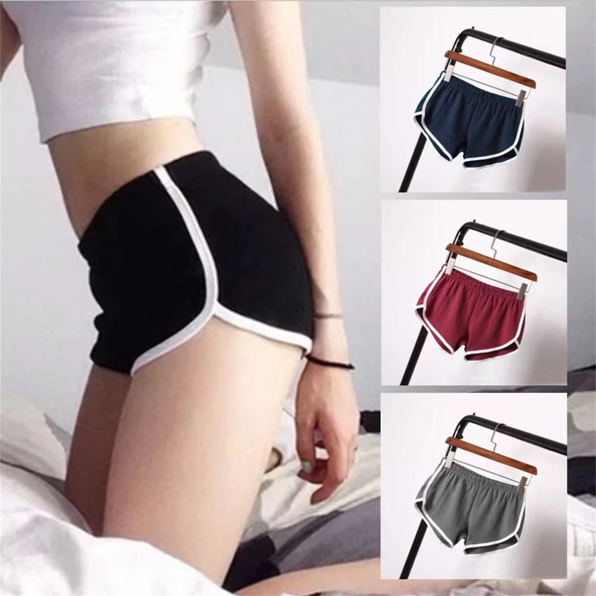 Pantalones Cortos Deportivos para Mujer, Casuales, para Fitness, Ciclismo, Running, Finos, Antideslizantes, para Gimnasio, Yoga