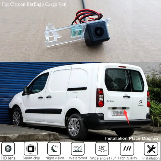 Cámara de visión trasera de coche para Citroen Berlingo Cargo Van 2010 2011 2012 2013 2014 2015 ~ 2018 cámara de marcha atrás HD visión nocturna