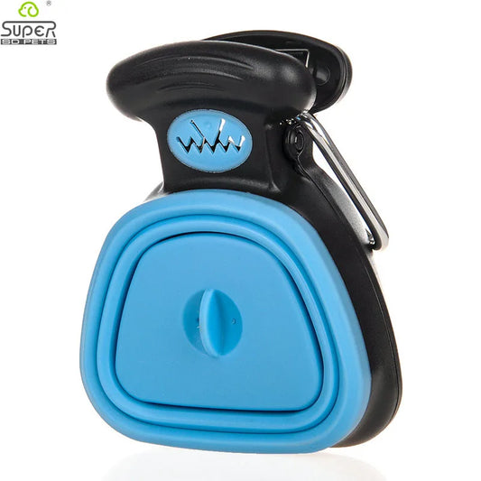 Cuchara plegable de viaje para perros y mascotas, con 1 rollo de bolsas descompuibles, cuchara para excrementos, limpiador de excrementos limpio