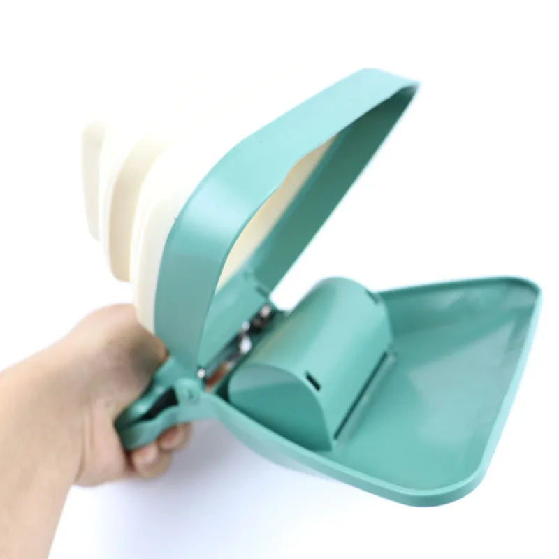Cuchara plegable de viaje para perros y mascotas, con 1 rollo de bolsas descompuibles, cuchara para excrementos, limpiador de excrementos limpio