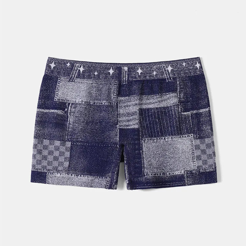 Pantalones cortos de mujer, pantalones vaqueros de imitación elásticos para entrenamiento, pantalones deportivos de Yoga, mallas de levantamiento de glúteos, mallas cortas atléticas para Fitness sin costuras