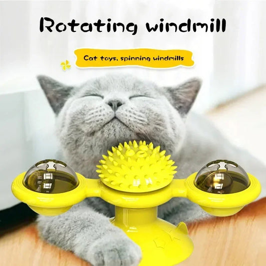 Juguetes para gatitos de interior, juguetes giratorios de masaje para gatitos, juguete giratorio de pared para gatos, juguete de ejercicio para gatos pequeños, medianos y grandes