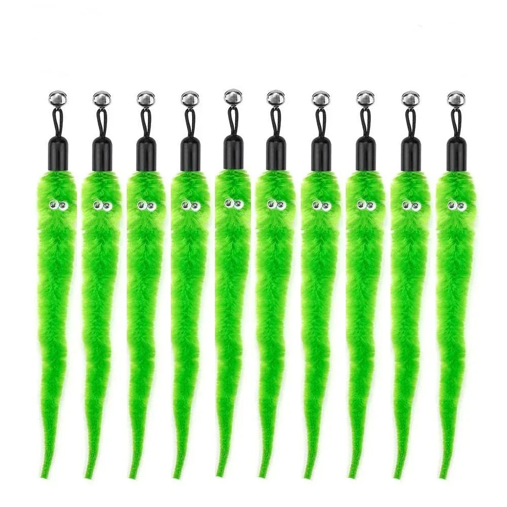 Accesorios de juguete de plumas para gatos, juguete de gusano de pájaros postizos con campana, juguetes para gatos, repuesto interactivo, pelota de espuma para entrenamiento