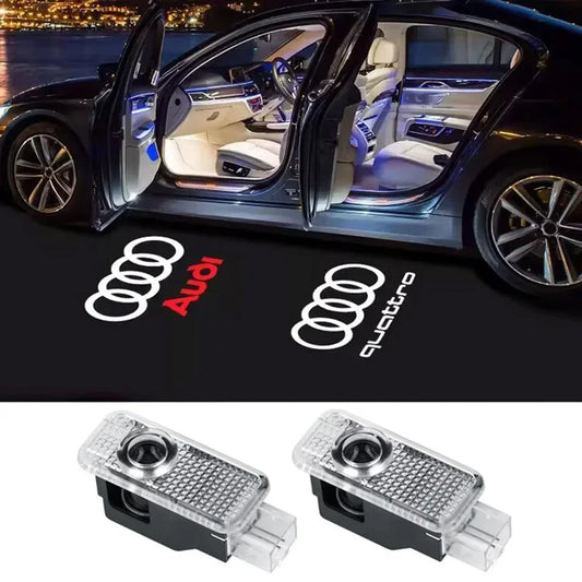 2 luces de bienvenida para puerta de coche, proyector de sombra fantasma para Audi A1 A3 8P 8V A4 A5 A6 A7 A8 Q3 Q5 Q7 Q8 Sline TT Logo