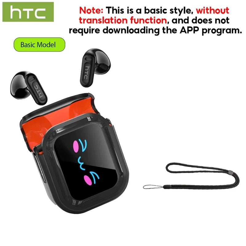 Auriculares Inalámbricos Bluetooth Originales HTC NE20, Auriculares Intrauditivos con Traducción IA, Pantalla Táctil LED, Sonido HIFI, Reducción de Ruido
