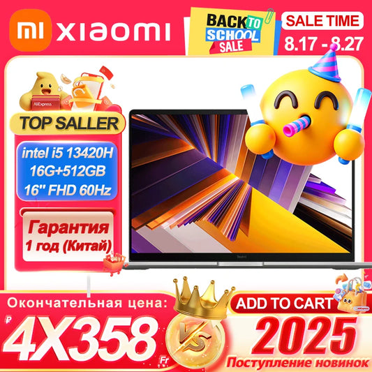 【Almacén de Moscú】Xiaomi RedmiBook 16 2024 Nuevo i5-13420H/13500H/12450H 16G 512G Pantalla de 16 pulgadas JYU4577CN/JYU4585CN/JYU4614CN