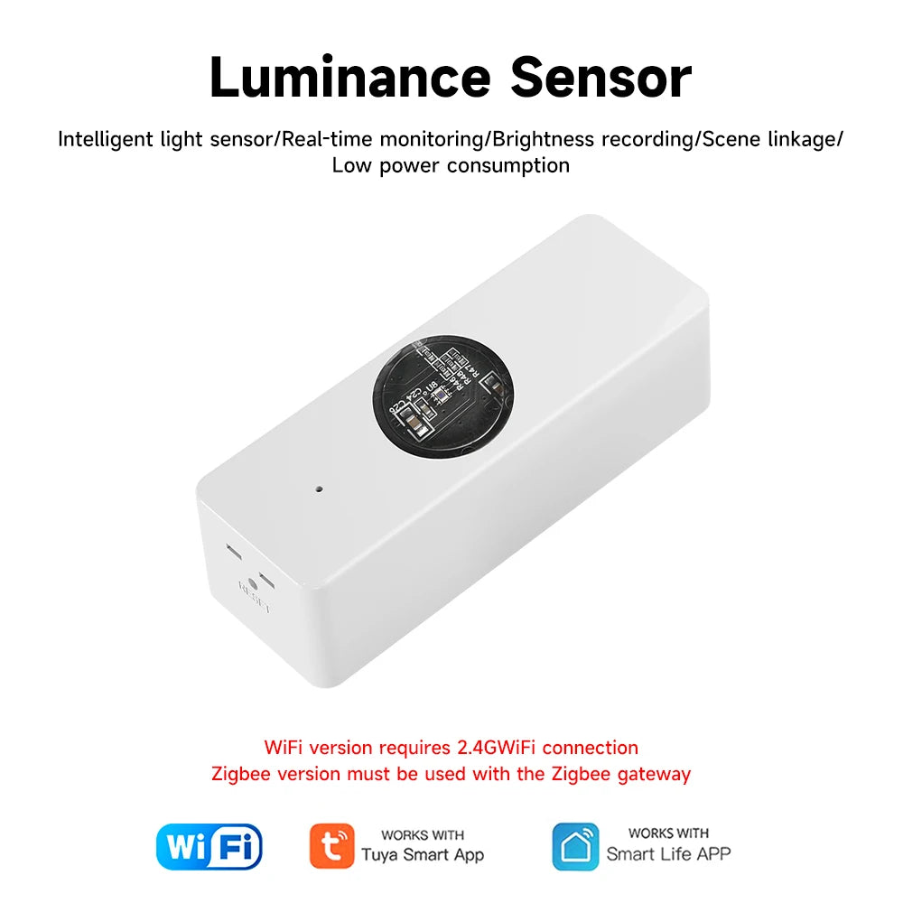 Tuya-Sensor de luz Wifi, Detector de brillo de iluminación, automatización del hogar con dispositivo Smart Life, conexión Tuya