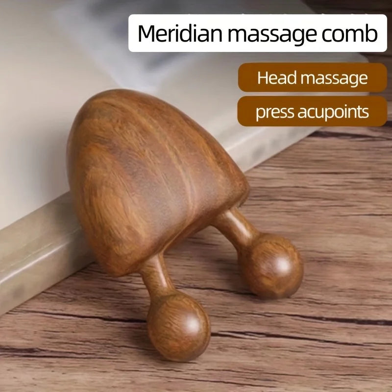 1/2 piezas Masajeador facial de sándalo para nariz y rostro - Herramienta de alivio ocular y masaje facial de meridianos con diseño de caracol
