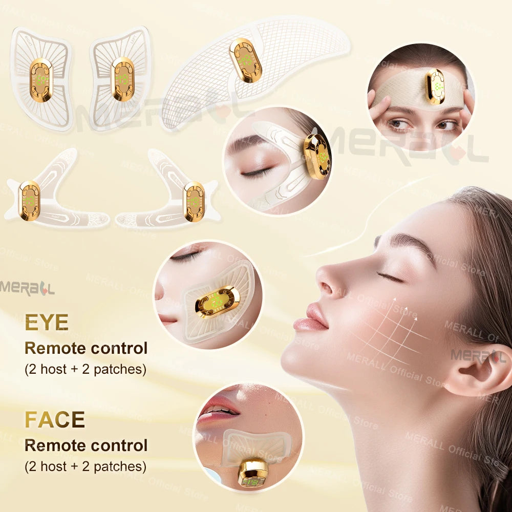 Masajeador Facial EMS, Estimulador Muscular, Masajeador Eléctrico para Lifting Facial, Antiarrugas, Cuidado de la Piel, Ojeras y Fatiga