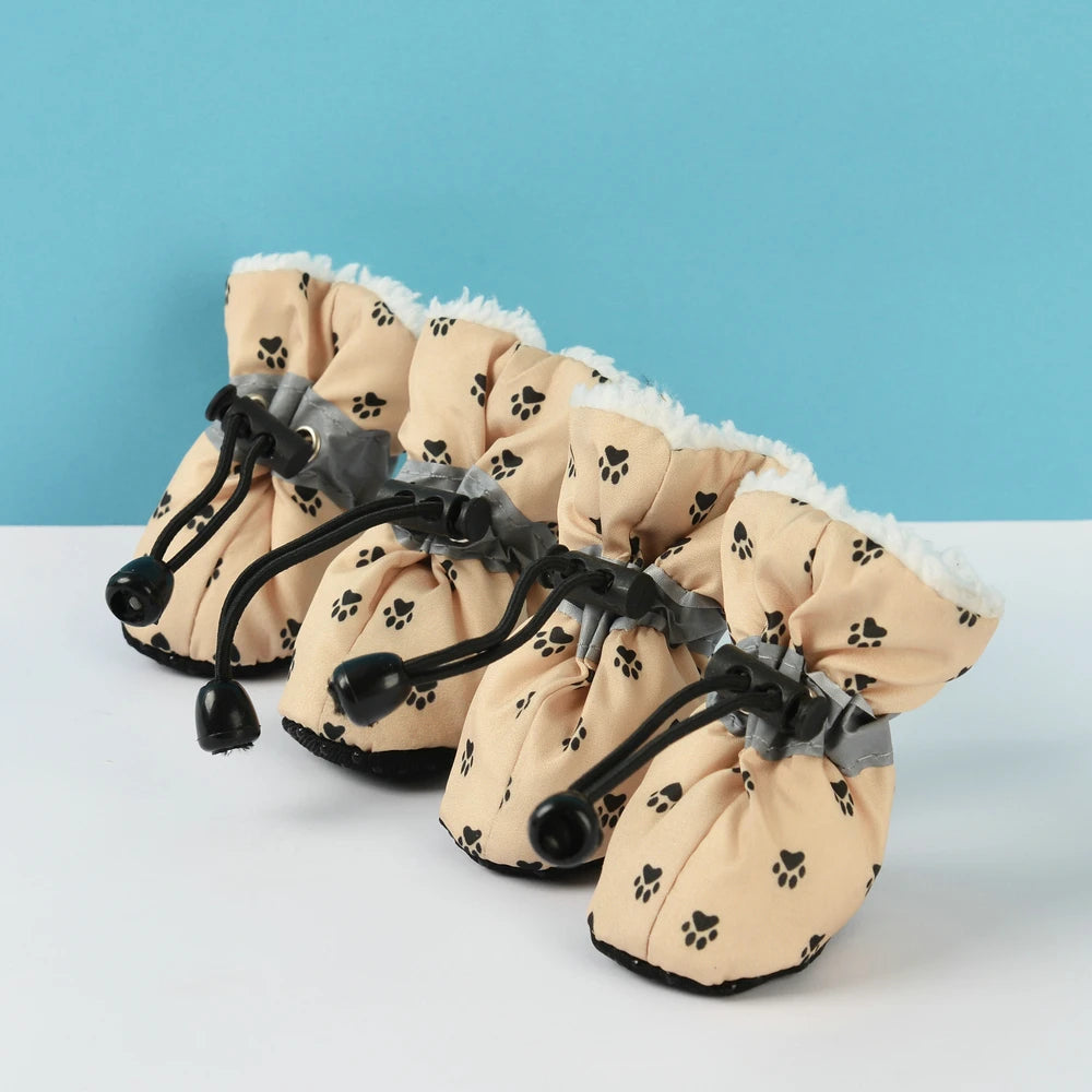 4 Piezas de Zapatos para Perros, Impermeables, para Cachorros, Perros Pequeños y Medianos, Calcetines para Gatos, Botas Antideslizantes para la Nieve, Zapatos para Lluvia, Zapatillas para Yorkie