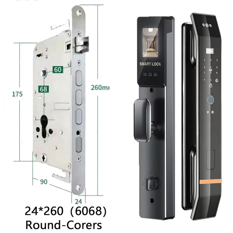 Cerradura de puerta inteligente 3D, reconocimiento biométrico, huella dactilar, contraseña, tarjeta IC, aplicación Wifi, desbloqueo para casa y apartamento