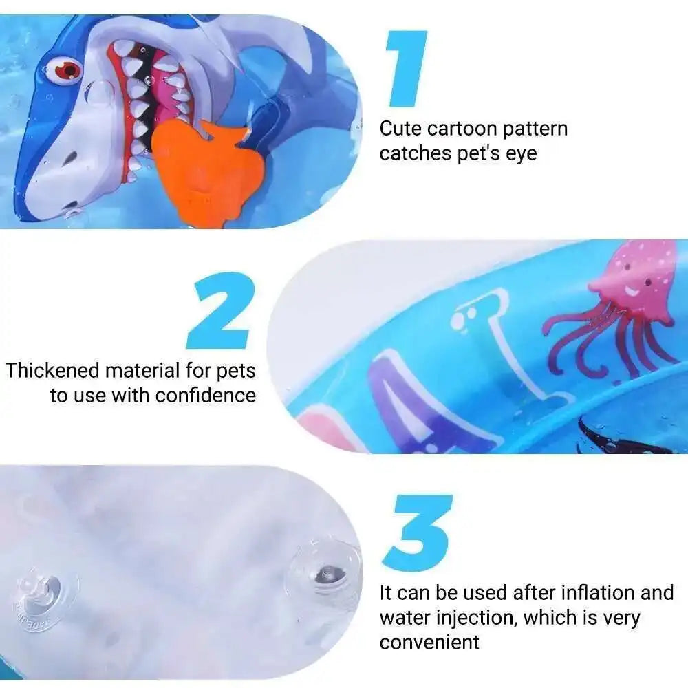 Alfombra de juego de agua sensorial para gatos con peces, cama de agua inflable gruesa para mascotas, juguete sensorial para jugar en perros, diversión interactiva