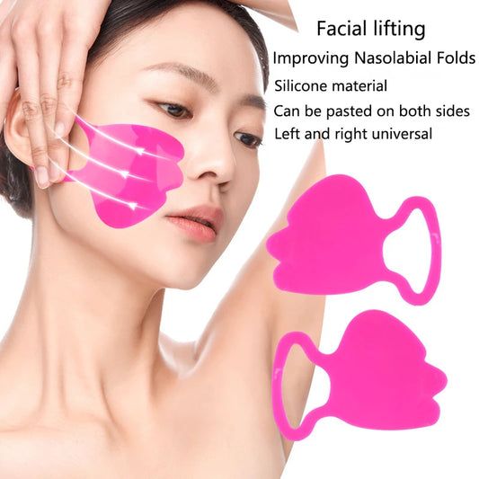 1/2 Parches Antiarrugas Reutilizables de Silicona, Almohadillas Faciales para Levantar el Rostro, Mejoran el Pliegue Nasolabial, Previenen la Flacidez de la Piel, Herramientas para el Cuidado de la Piel
