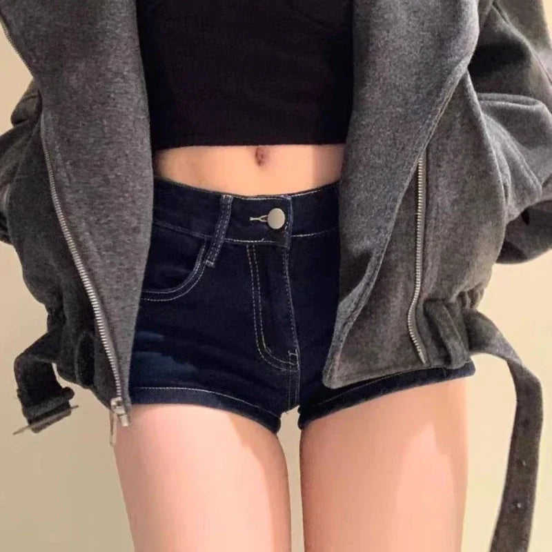 Pantalones cortos de mezclilla informales para mujer, pantalones vaqueros ajustados, pantalones cortos, moda Primavera Verano, pantalones cortos para mujer, pantalones cortos de mezclilla elásticos para niñas