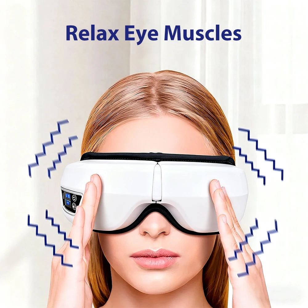 Masajeador de Ojos Inteligente con Doble Airbag, Plegable, Vibrador, Amasador, Relaja los Músculos Oculares, Alivia la Sequedad y la Fatiga Ocular, Portátil, para el Cuidado de los Ojos en el Hogar