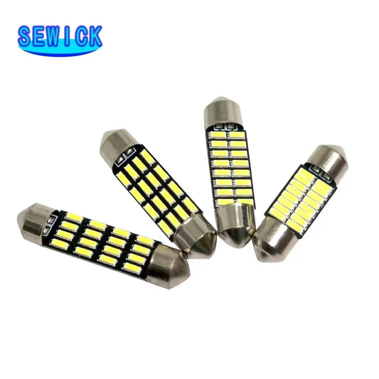 100 Uds 31mm 36mm 39mm 41mm adorno 4014 16 SMD C5W Led 16 Leds luces interiores lámparas de cúpula luz de lectura tamaño mixto