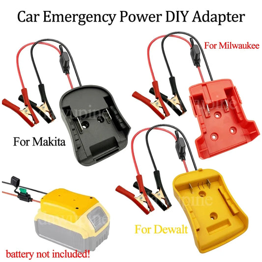 Adaptador de arranque para coche 18V compatible con baterías Makita Milwaukee Dewalt