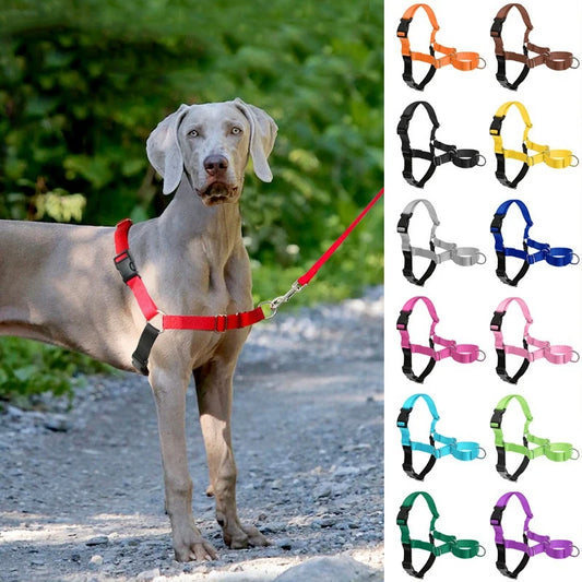 Chaleco para perros medianos y grandes, arnés antirotura de nailon sólido, tracción en el pecho, duradero, Husky, ajustable, entrenamiento para caminar, accesorios para mascotas