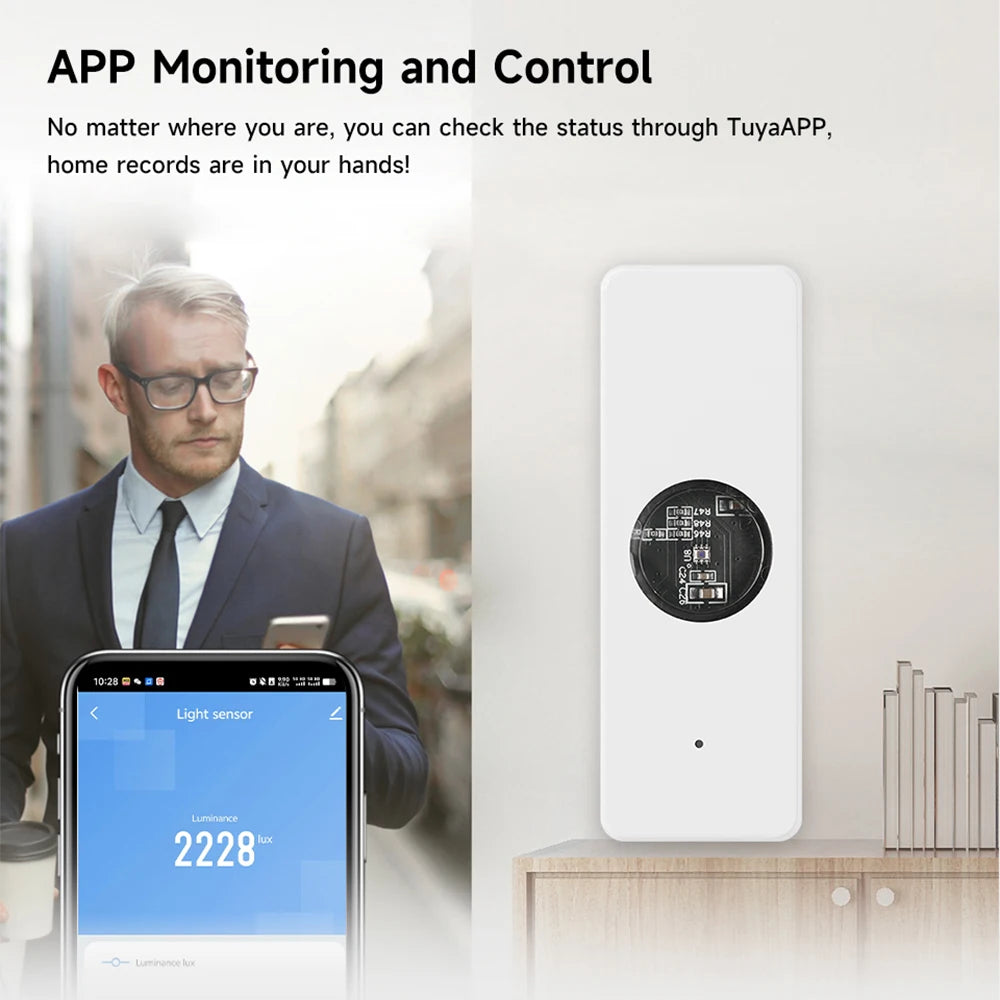 Tuya-Sensor de luz Wifi, Detector de brillo de iluminación, automatización del hogar con dispositivo Smart Life, conexión Tuya