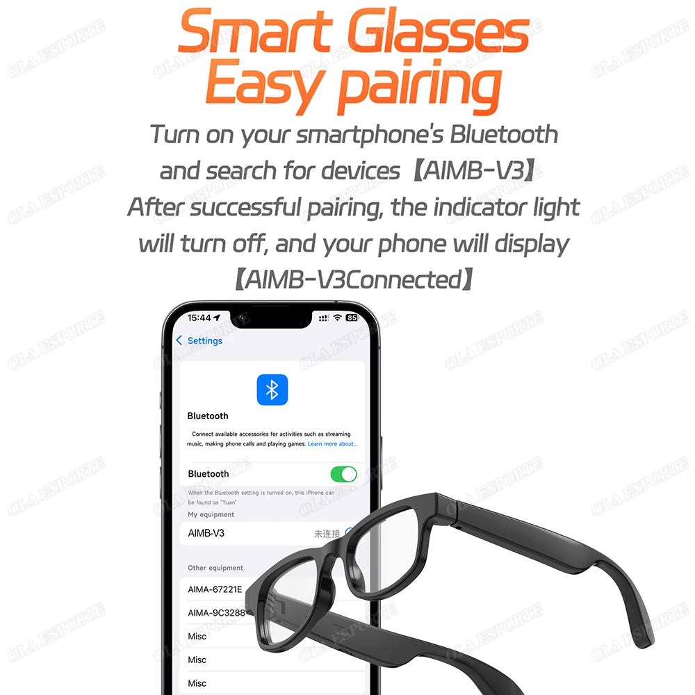 Gafas Inteligentes con IA para Hombre y Mujer, Multifunción, Reproducción de Música Táctil, Control Remoto de Cámara, Asistente de Voz, Gafas BT, Gafas de Sol HT30