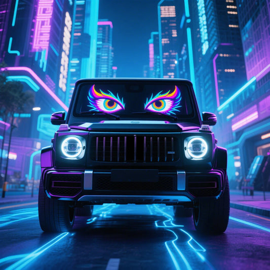 Luz LED de ojo de demonio dinámica, luz de ojos de diablo para parabrisas de coche, camión, ventana trasera delantera, señal de visualización, ojo de advertencia Usb, luz de coche