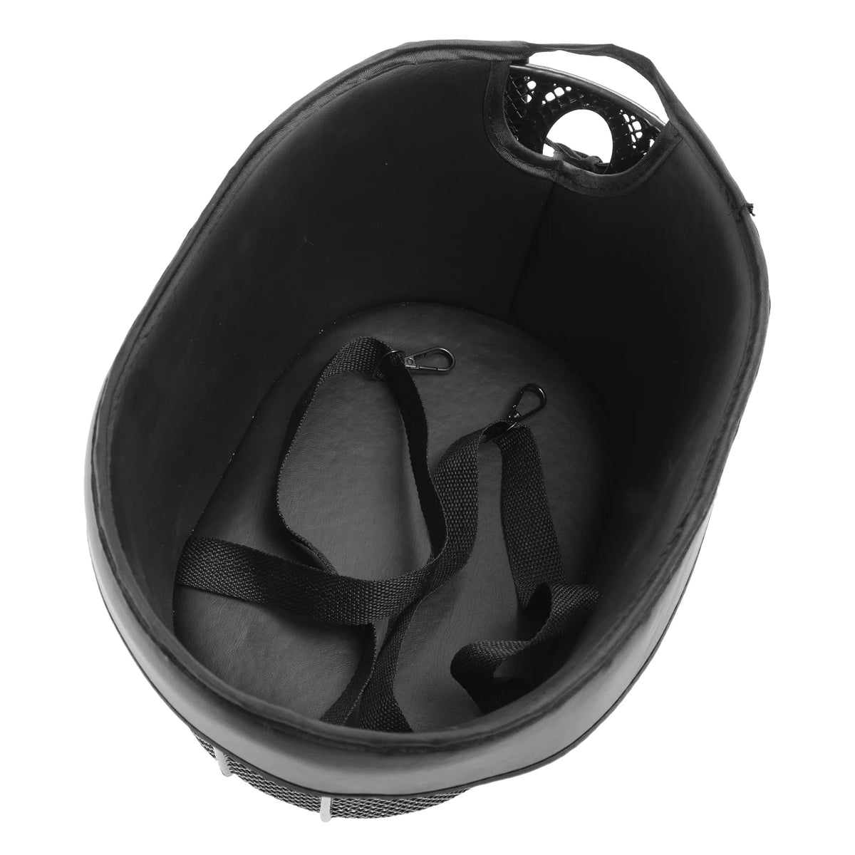 Cesta de ciclismo para perros, cesta de compras portátil para gatos y perros, barra transversal delantera con forro de esponja, correa de seguridad negra