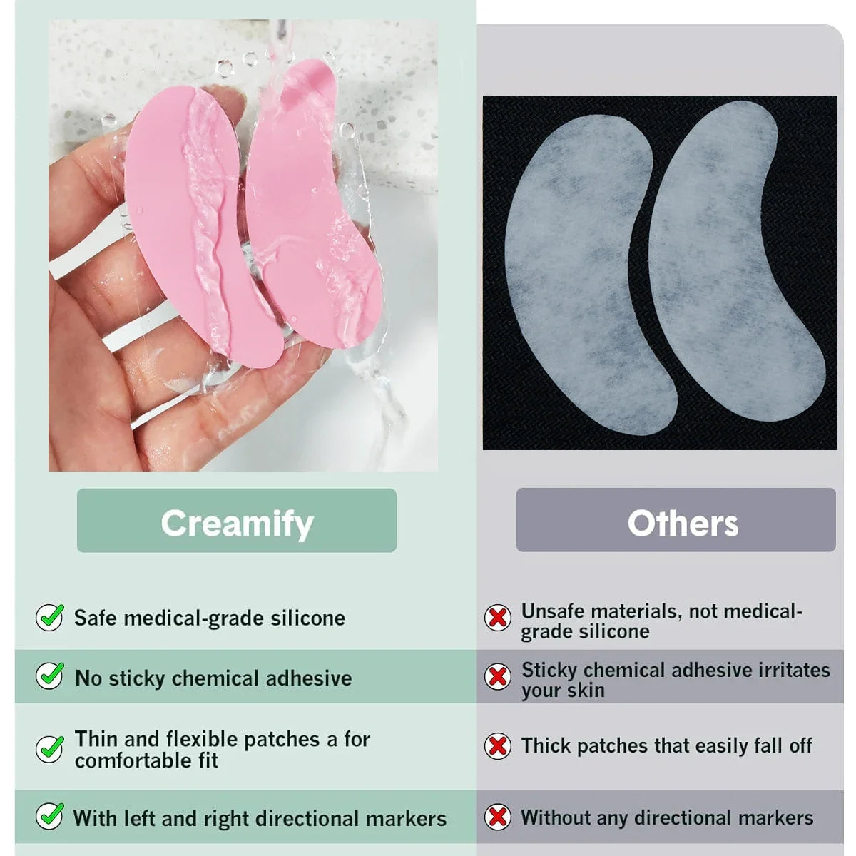 1 par de almohadillas reutilizables para debajo de pestañas, almohadillas de silicona a rayas para levantar pestañas, parches para ojos, parche de Gel para ojos, herramientas de maquillaje