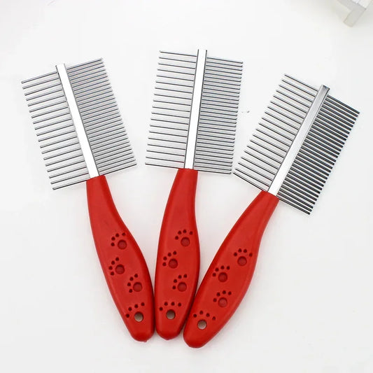 Peine de dos caras para perros, cepillo para quitar el pelo, peine para pulgas, suministros para gatos y mascotas, herramienta de limpieza de peine de dientes finos, cepillo para piojos para perros