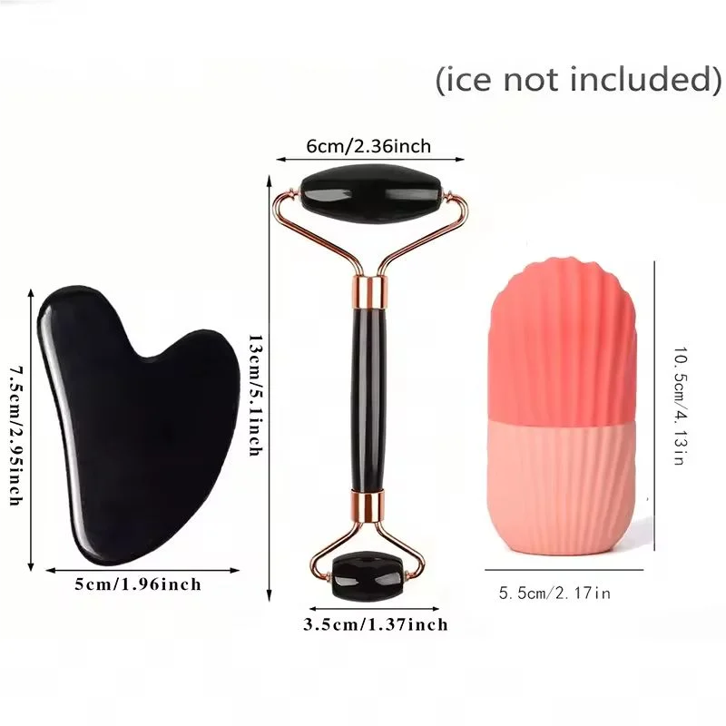 1/2/3 Uds rodillo de hielo para el cuidado de la piel Facial juego de rodillos de hielo, rodillo Facial GuaSha FaceTool Set, rodillo de masaje Facial contorno de elevación