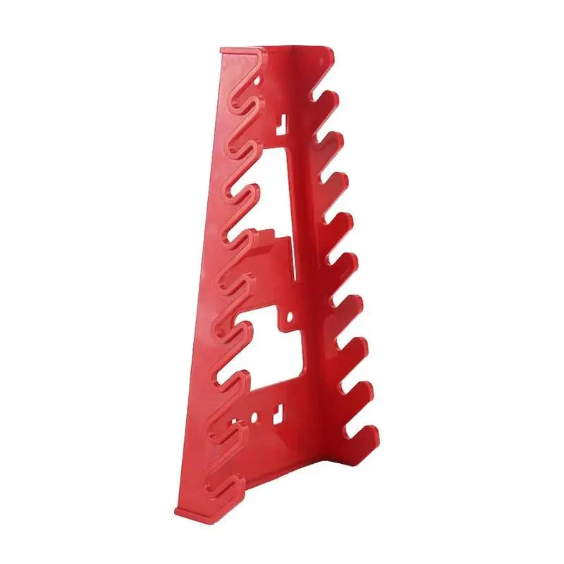 Organizador de llaves de plástico rojo y negro para herramientas
