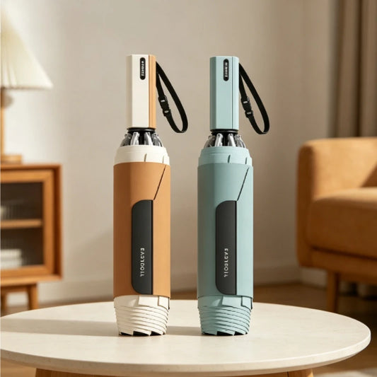 Paraguas Plegable Automático ZUODU, Resistente al Viento, Impermeable, con Protección UV y Contra el Sol