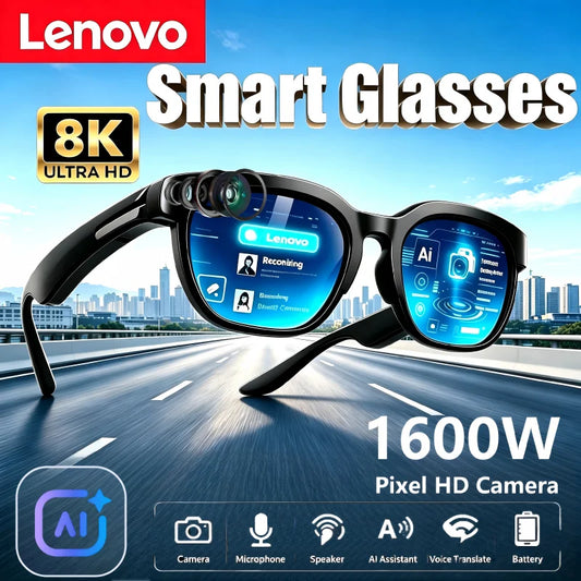 Gafas Inteligentes Lenovo 8K HD con IA, Traducción por IA, Llamadas Manos Libres, Registro de Chat por IA, Reproducción de Música, Gafas de Sol Inteligentes para Hombre, Novedad 2026