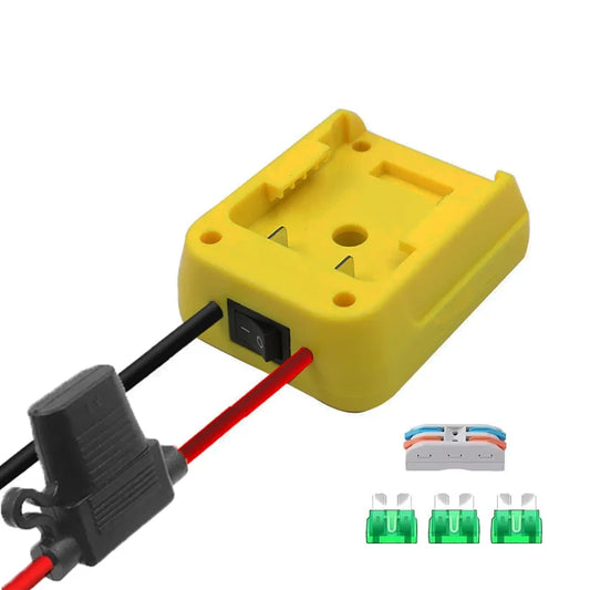 Adaptador para batería DeWalt 20V con interruptor y fusible