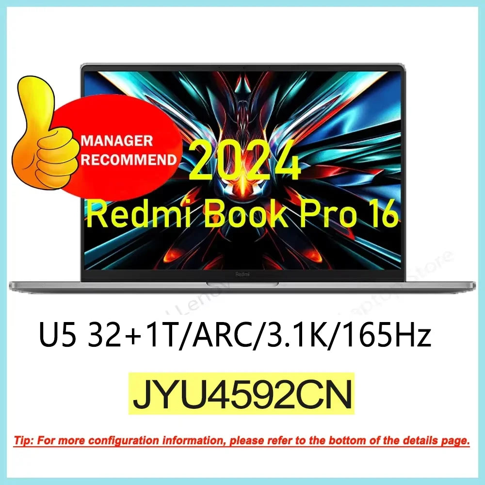 【NUEVO】Xiaomi REDMI Book Pro 16 2026 Ultra5-338H/UltraX7-358H 32GB+1TB Pantalla de 16 pulgadas 3.2K 165Hz