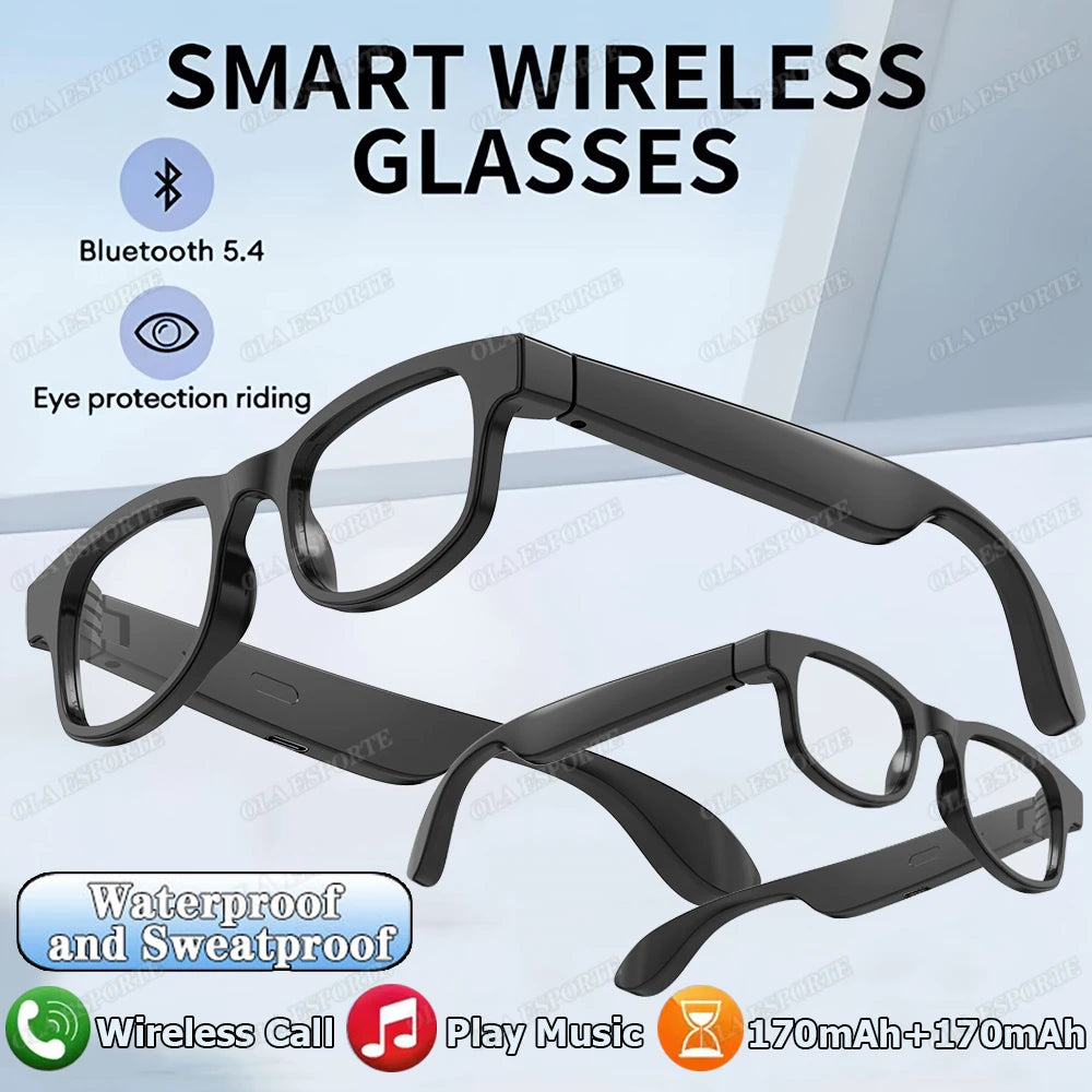 Gafas Inteligentes con IA para Hombre y Mujer, Multifunción, Reproducción de Música Táctil, Control Remoto de Cámara, Asistente de Voz, Gafas BT, Gafas de Sol HT30