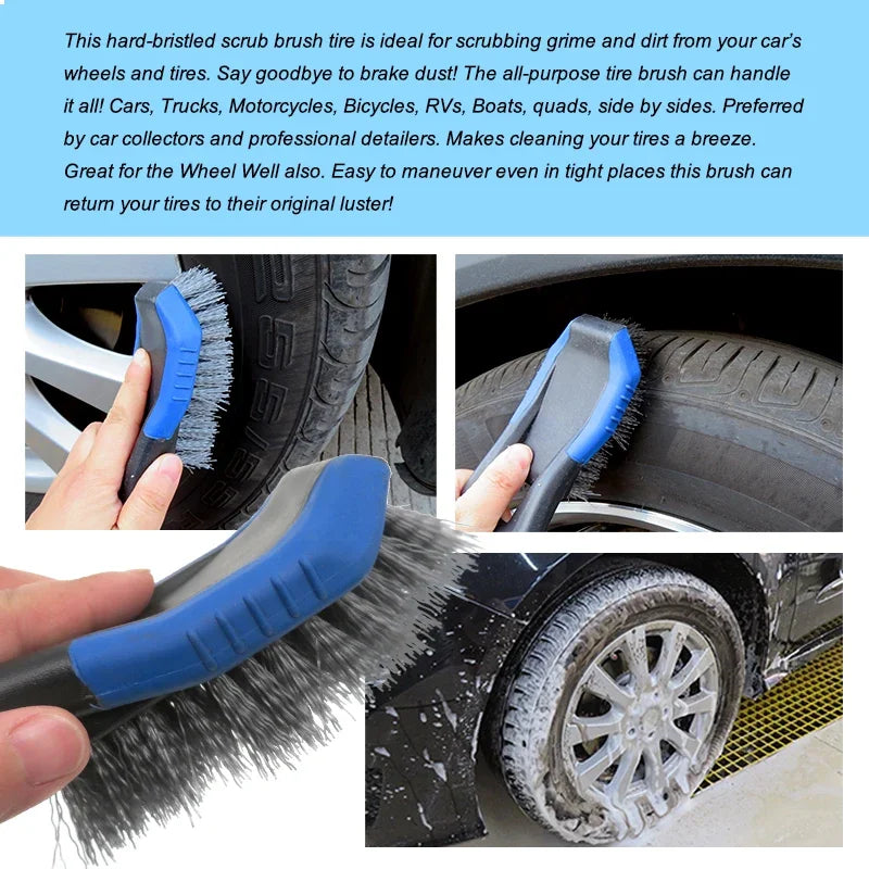 1 Uds. Cepillo para neumáticos de alfombras de coche y limpiador de tapicería, cepillo para alfombras, depurador para asientos Interior de coche, limpiador de tela para manchas de pelo