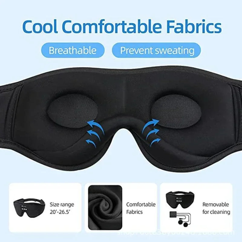 Máscara para dormir Bluetooth 3D con auriculares y música