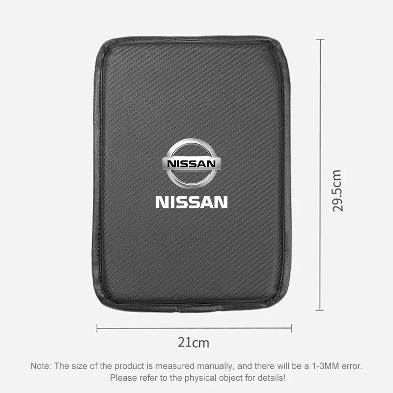 1 unidad de almohada reposabrazos para consola central de coche, funda de espuma viscoelástica, accesorio para Nissan Nismo GTR Altima Qashqai Almera Navara